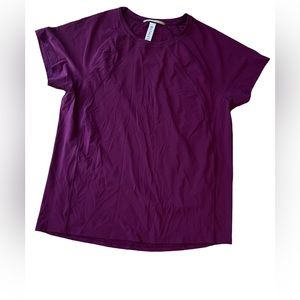 Athleta Burgundy Short Sleevr Shirt XS